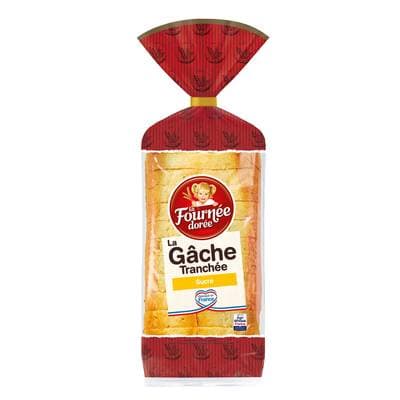 Fournée Dorée La gâche brioche tranchée au sucre, 14 tranches - 500g