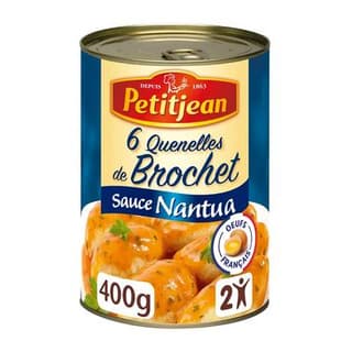 Petitjean 6 Quenelles de Brochet Sauce Nantua en conserve pour 2, 400g