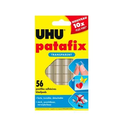 Uhu 56 pastilles adhésives repositionnables transparentes, 56  pastilles