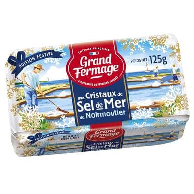 Grand Fermage Beurre aux cristaux de sel de mer de Noirmoutier, 125g