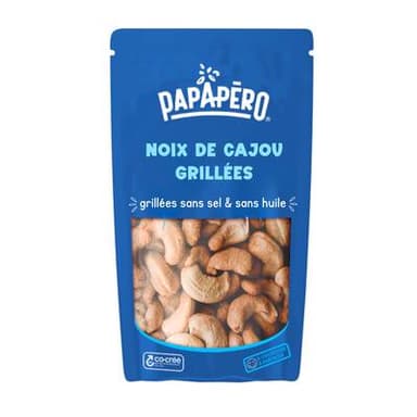 Papapéro Noix de cajou grillées sans sel & sans huile, 100g