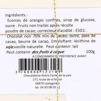 3760006123109 - Abbaye Notre Dame de Castagniers - Orangettes au chocolat noir 70 %