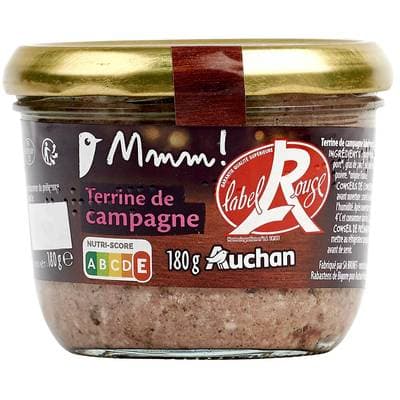 Auchan Mmm! Terrine de campagne Label Rouge en conserve, 180g