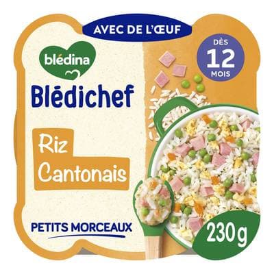 Blédina - Blédi'chef Riz Cantonnais Assiette Bébé dès 12 mois, 230g