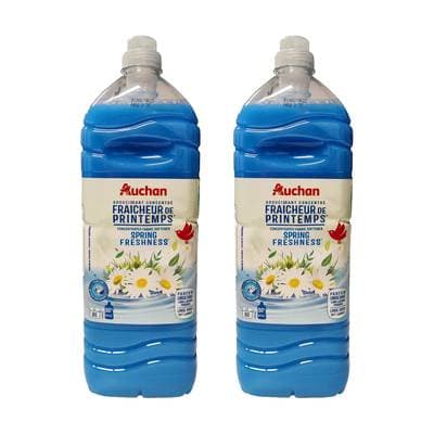 Auchan Adoucissant liquide concentré fraîcheur de printemps, Lot de 2x2L