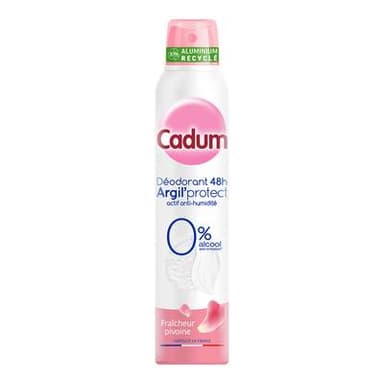 Cadum Déodorant spray Argil Protect Fraîcheur Pivoine 48H, 200ml