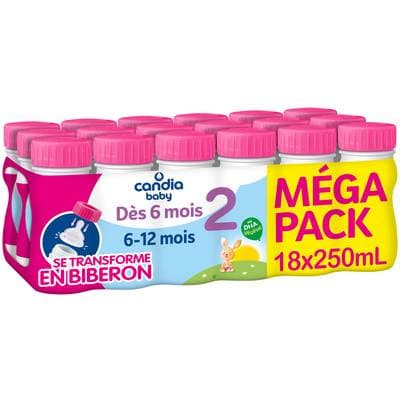 Candia Baby Lait bébé liquide 2ème âge Mégapack, 6-12 mois, 18x25cl
