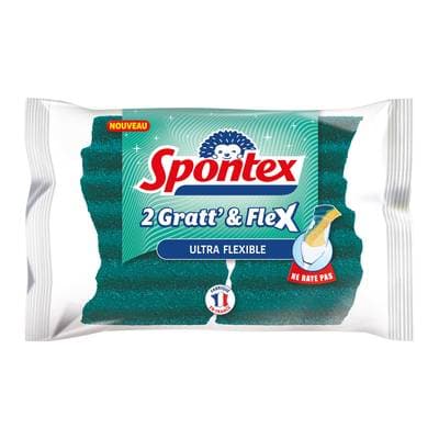 Spontex Éponges grattoir & ultra flexible, 2 éponges