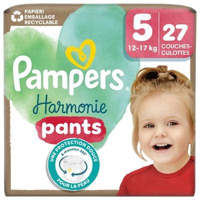 Pampers Harmonie Pants Couches Culottes Bébés Harmonie Pants 12-17kg T5, 27 couches culottes