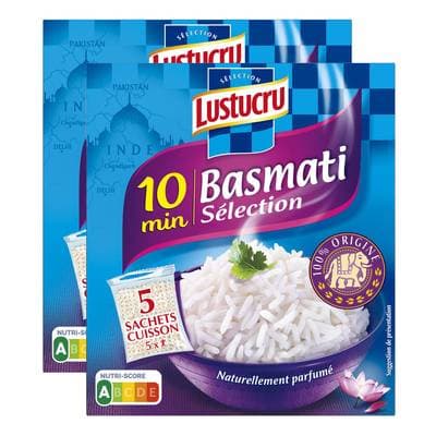 Lustucru Riz Basmati Sélection Sachet Cuisson, Lot de 2 - 5x90g