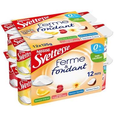 Sveltesse Yaourts 0% panachés, 12x125g