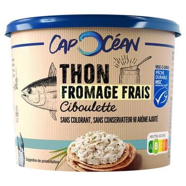 Cap Ocean Thon Fromage Frais et Ciboulette, 150g