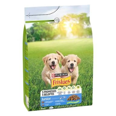 Purina - Friskies Croquettes Poulet Légumes avec du Lait Junior pour chiot, 3kg