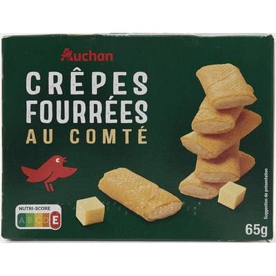 Auchan Crêpes apéritif fourrées au comté, 65g