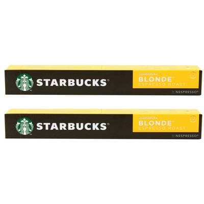 Starbucks by Nespresso Café blonde espresso roast intensité 6, Lot de 2x10 capsules