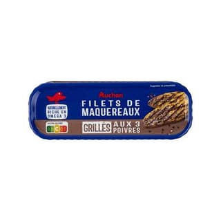 Auchan Fillets de Maquereaux grillées aux 3 poivres, 110g