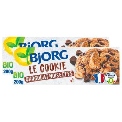 Bjorg Cookies chocolat noisette bio, Lot de 2x200g