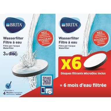 BRITA 6 Filtres Microdisc pour Gourde filtrante, 6  cartouches