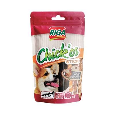 Riga Chick'Os Sticks au Poulet - Friandise Récompense pour chien x8, 80g