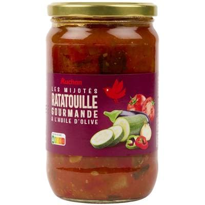 Auchan Ratatouille cuisinée à l'huile d'Olive en bocal, 650g