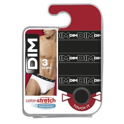 Dim Slips Coton Strech Noirs, Taille 5 3 slips
