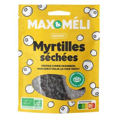 Max et Méli Myrtilles séchée bio, 125g