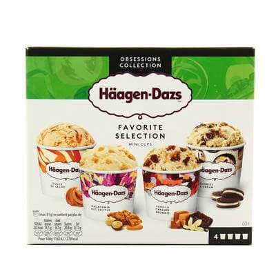 Häagen-Dazs Crème glacée Favorite Selection, 4 pots - 348g