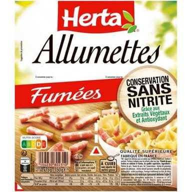 Herta Allumettes Fumées, Conservation sans Nitrites, 2x75g