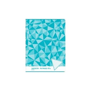 Auchan Cahier 24x32 cm grand carreaux, 96 pages Papier 90 g/m²