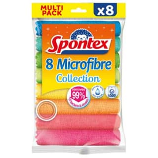 Spontex Lavette microfibre multi usages, 8 pièces