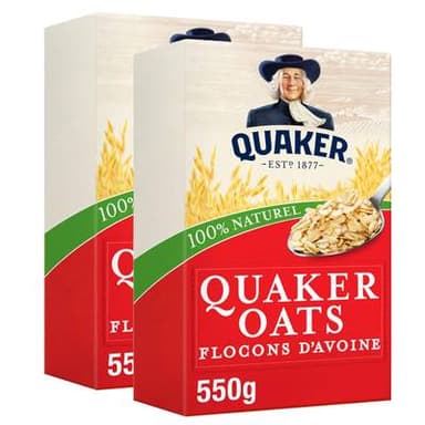 Quaker Oats Céréales d'Avoine, Lot de 2x550g