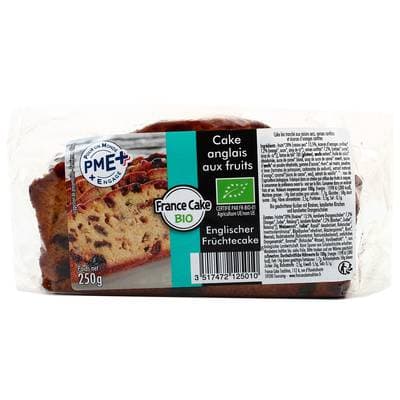 France Cake Tradition Cake Anglais bio aux fruits, 250g