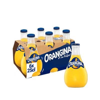Orangina Boisson gazeuse à l'orange bouteille verre, 6x25cl