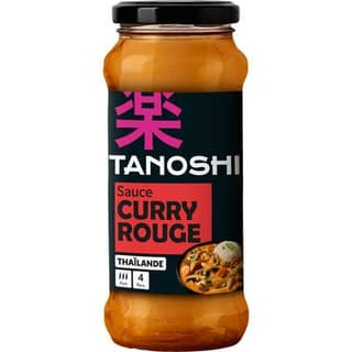 Tanoshi - Thaïlande Sauce Curry Rouge au lait de coco en bocal, 30cl