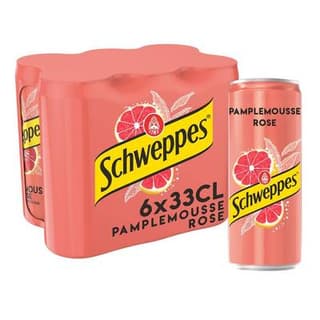 Schweppes Boisson gazeuse saveur pamplemousse rose, 6x33cl