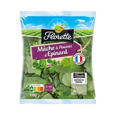 Florette Mâche et Pousses d'Épinard, 3/4 parts - 100g