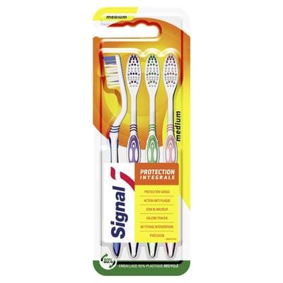 Signal Brosse à dents protection intégrale medium, 4 brosse à dents