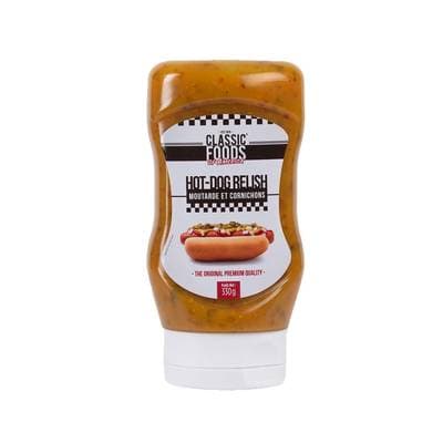 Classic Foods of America Sauce Moutarde Cornichons pour hot dog en flacon souple Squeeze Top Down, 330g
