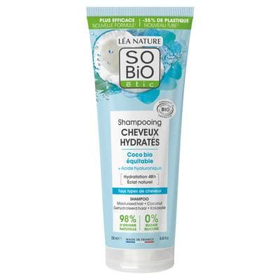 SO'BIO ETIC Shampooing cheveux hydratés, Coco bio & Acide hyaluronique, 250ml