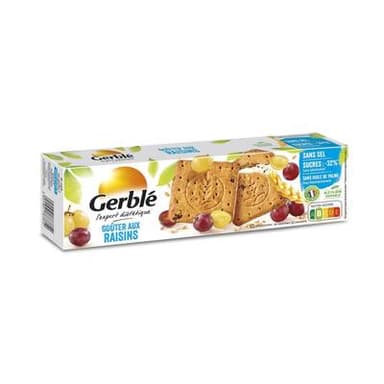 Gerblé Teneur Réduite 20 Goûters aux raisins -32% de sucres en moins, 360g