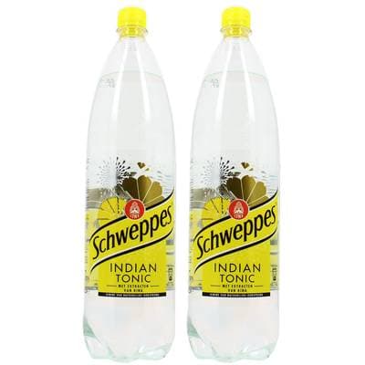 Schweppes Boisson gazeuse Indian tonic, Lot de 2x1,5L