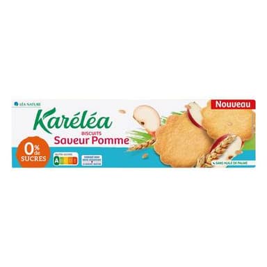 Karéléa Biscuits Saveur Pomme Sans Sucre, 132g