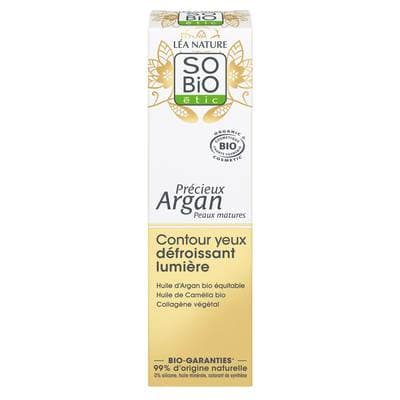 SO'BIO ETIC Crème Contour des Yeux Défroissant Lumière, 15ml