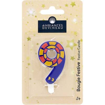 Ambiances Devineau Bougie chiffre 9 Escargot, 1 bougie