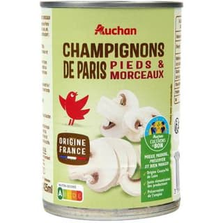 Auchan Champignon de Paris Pieds et Morceaux, 230g