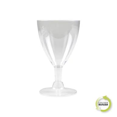 Homea Verres à pied en plastique réutilisable, 6 verres a pied réutilisables