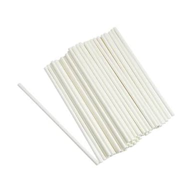Homea Paille carton blanc 20cm, 50 pailles