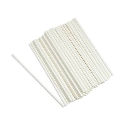 Homea Paille carton blanc 20cm, 50 pailles