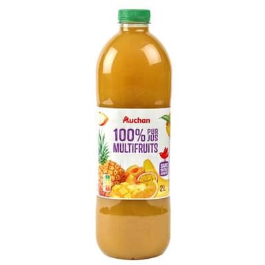Auchan Pur jus multifruits sans sucres ajoutés, 2L