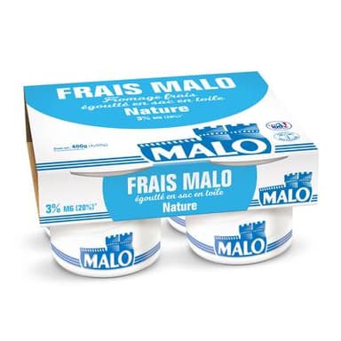 Malo Fromage frais 20%mg, 4x100g
